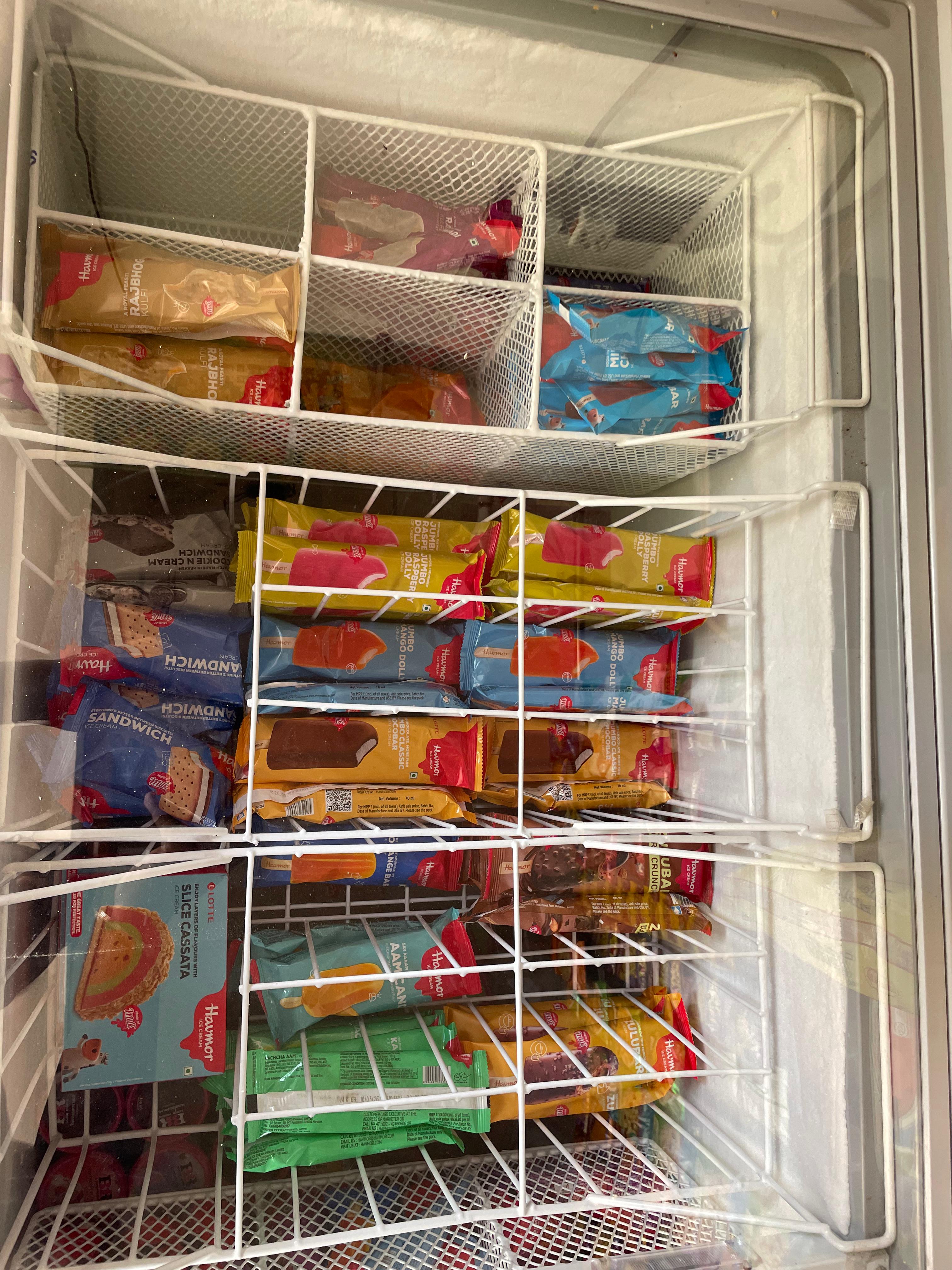 Cold drinks refrigerator at Satnam Stores