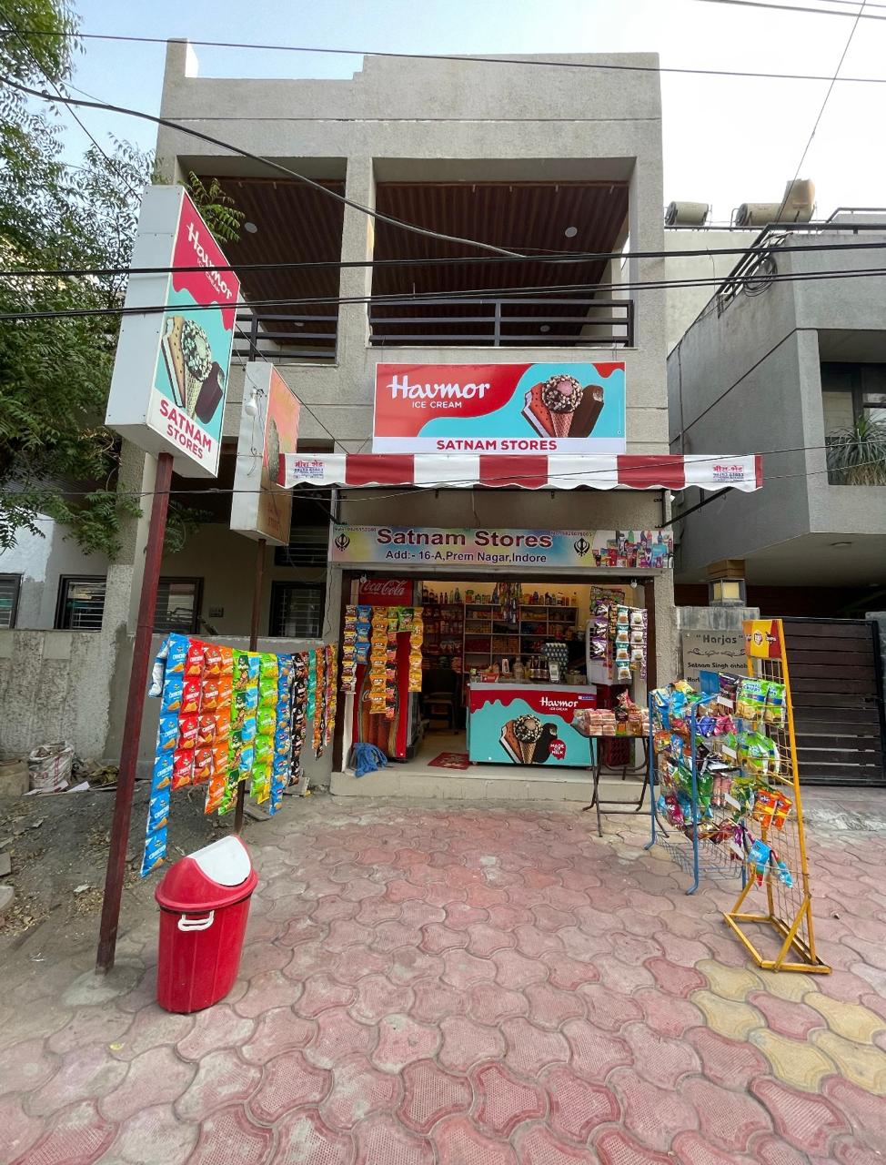 Satnam Stores storefront in Prem Nagar, Indore